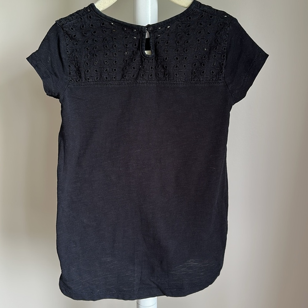 Zara Short Sleeve Eyelet Top Size 4 - Picture 6 of 8